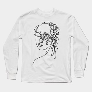 Female Line Art Long Sleeve T-Shirt